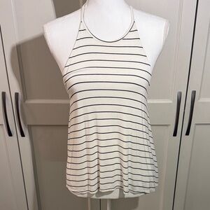 Rip Curl Black and White Striped Tank Top